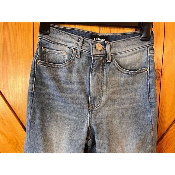 Express Super High Rise Mom Jeans Stretch Women's 00R (1825) - Picture 3 of 6